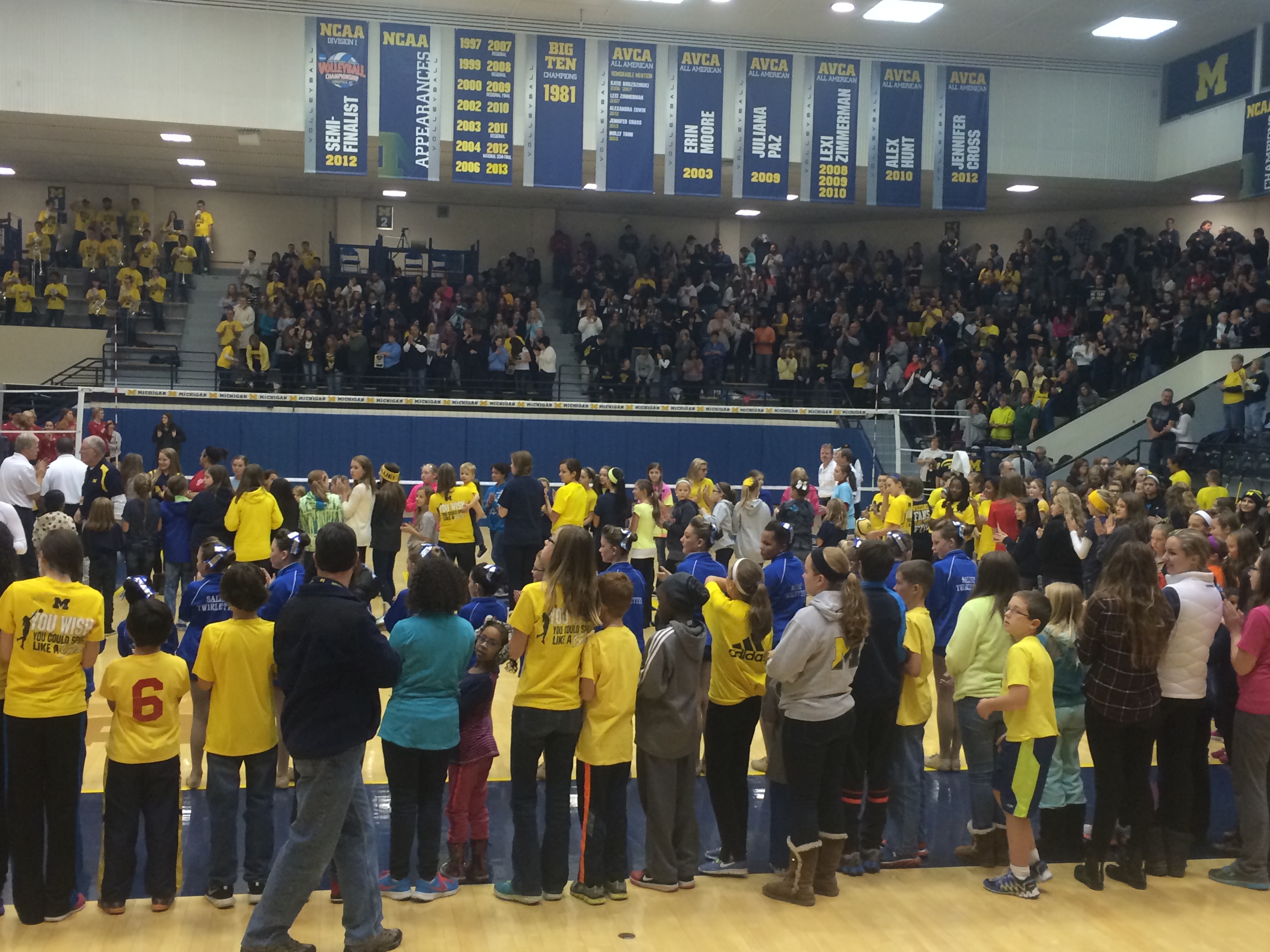 NATIONAL TEAM PERFORMS AT UNIVERSITY OF MICHIGAN VOLLEYBALL GAME